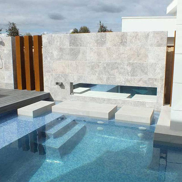 AUS Atlantic Glass Mosaic Pool Tile - Stone and Tile Projects