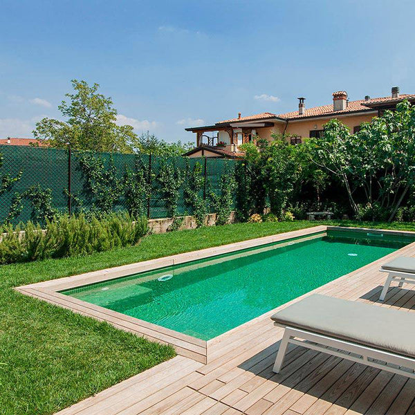 Niebla 2585-B Grass Green Glass Mosaic Pool Tile - Stone and Tile Projects