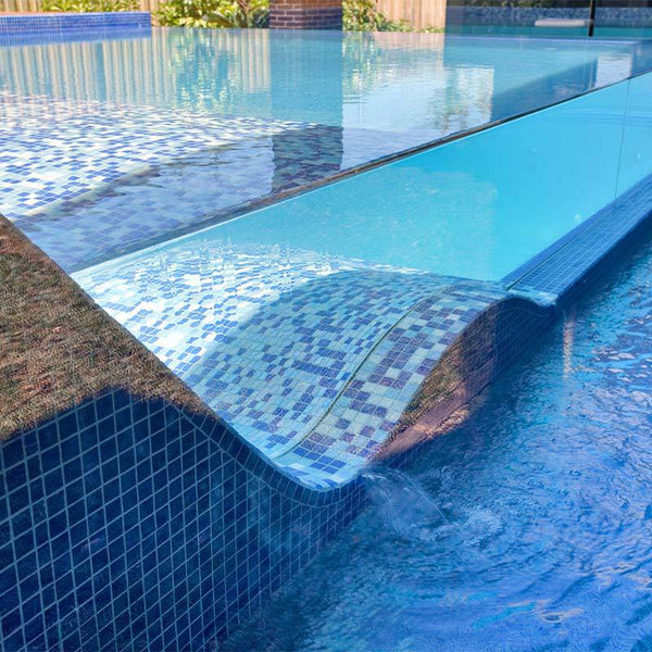 Iris Oasis Glass Mosaic Pool Tile - Stone and Tile Projects