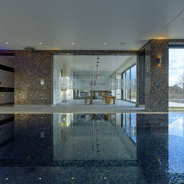 Cocktail Alexander Glass Mosaic Pool Tile - Stone and Tile Projects