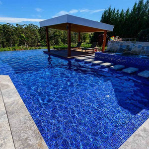 AUS Harbour Glass Mosaic Pool Tile - Stone and Tile Projects