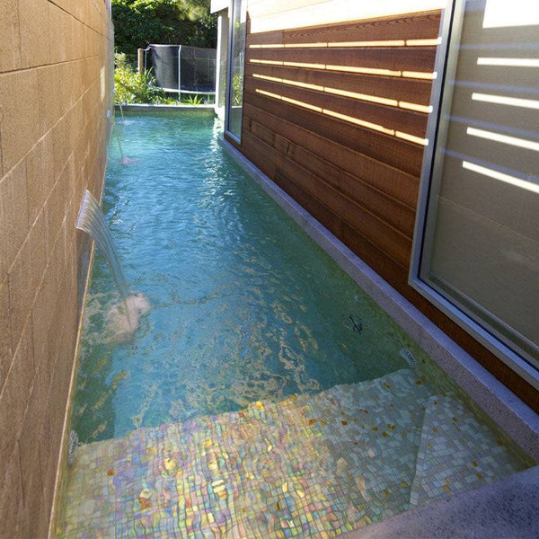 Cocktail Bellini Glass Mosaic Pool Tile - Stone and Tile Projects