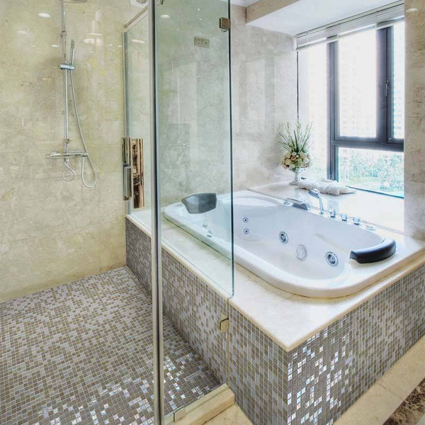 Iris Sahara Glass Mosaic  Pool Tile - Stone and Tile Projects