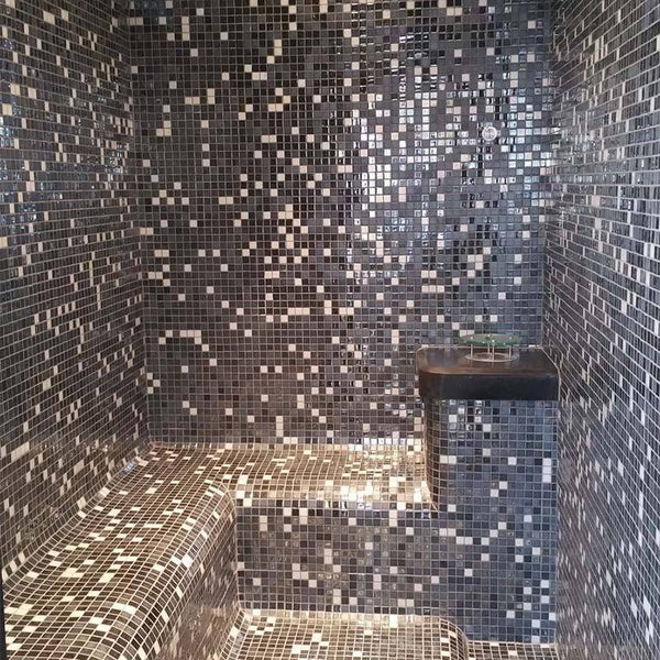 Cocktail San Francisco Glass Mosaic Pool Tile - Stone and Tile Projects