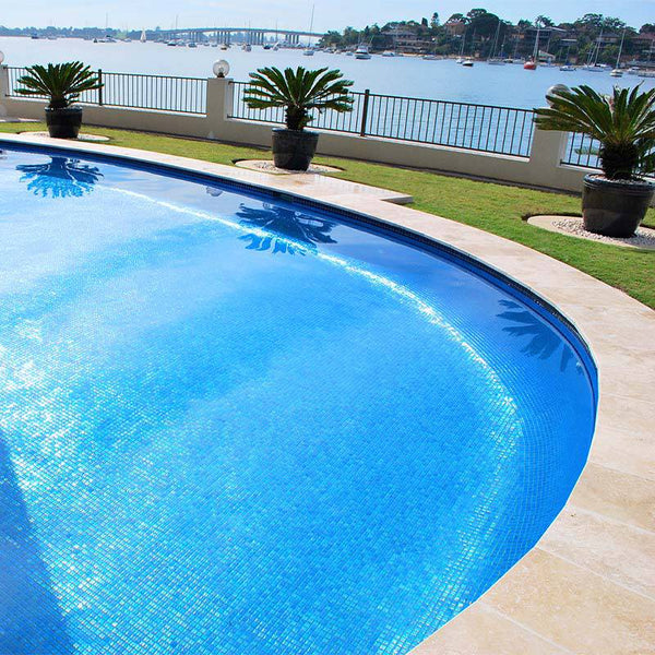 Iris Ocean Glass Mosaic Pool Tile - Stone and Tile Projects