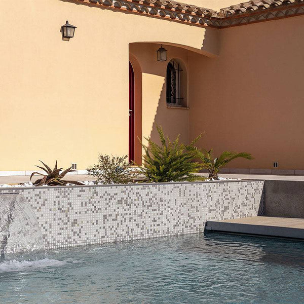 Fosfo Serpens Glass Mosaic Pool Tile - Stone and Tile Projects