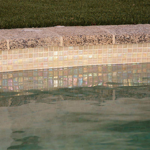 Iris Arena Glass Mosaic Pool Tile - Stone and Tile Projects