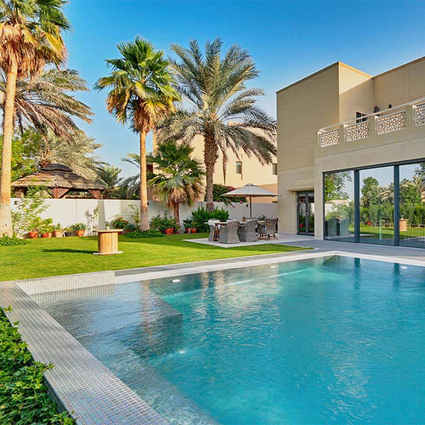 Iris Cuarzo Glass Mosaic Pool Tile - Stone and Tile Projects