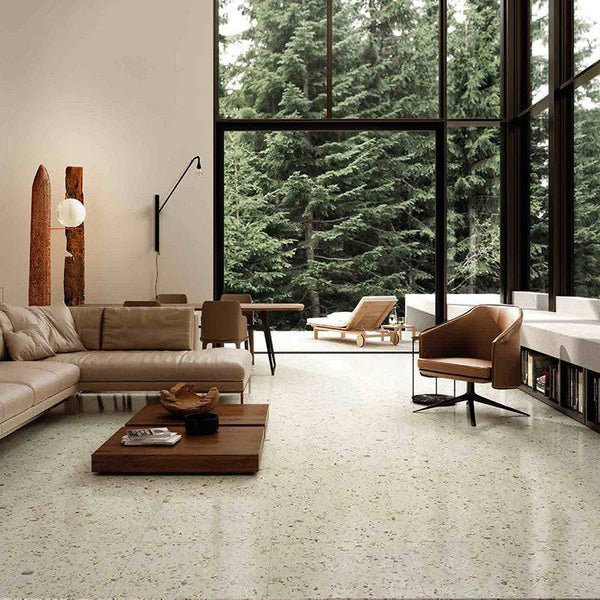 Verona Green Vitrified Terrazzo Porcelain - Stone and Tile Projects