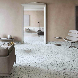 Verona Silver Vitrified Terrazzo Porcelain - Stone and Tile Projects