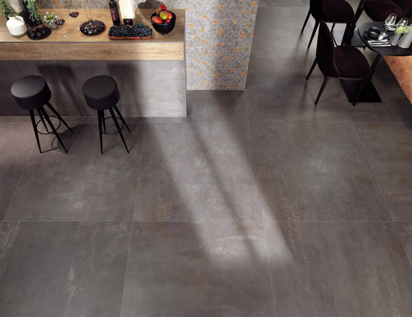 Venetian Concrete Smoke Full Bodied Italian Porcelain - Stone and Tile Projects