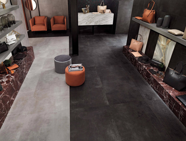 Venetian Concrete Tarmac Full Bodied Italian Porcelain - Stone and Tile Projects