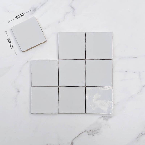 White Moroccan Ceramic 100x100 - Stone and Tile Projects