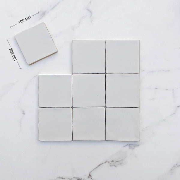 White Moroccan Ceramic 100x100 - Stone and Tile Projects