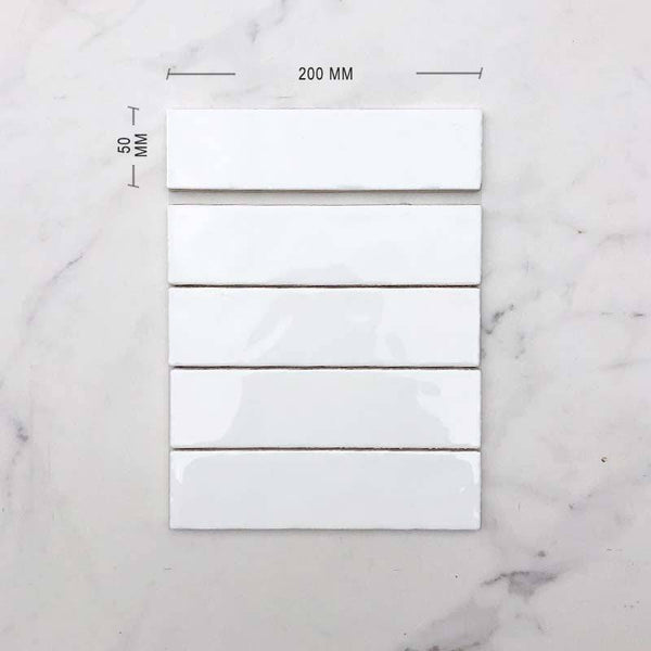 White Moroccan Porcelain 200×50 Dimension