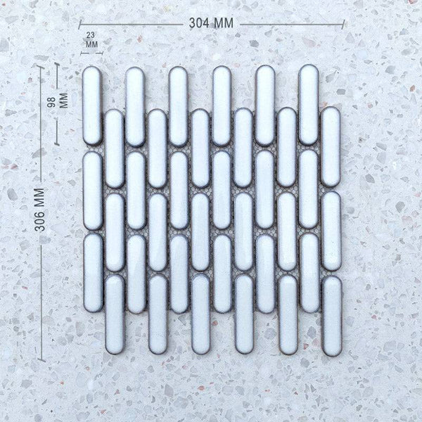 Tik Tax White Porcelain Mosaic - Stone and Tile Projects