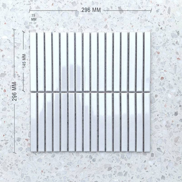 Slim Kit Kat White  Mosaic 145x15 - Stone and Tile Projects
