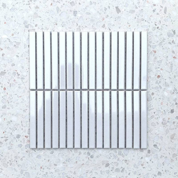 Slim Kit Kat White  Mosaic 145x15 - Stone and Tile Projects