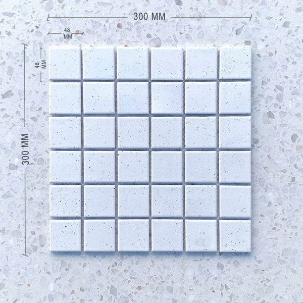 White Speckle Porcelain Mosaic - Stone and Tile Projects