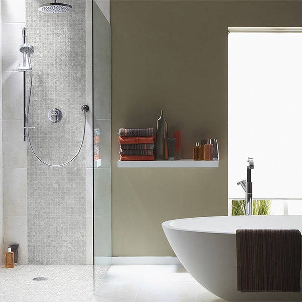 Zen Ash Glass Mosaic Pool Tile - Stone and Tile Projects