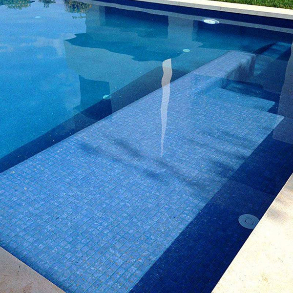 Zen Blue Stone Glass Mosaic Pool Tile - Stone and Tile Projects