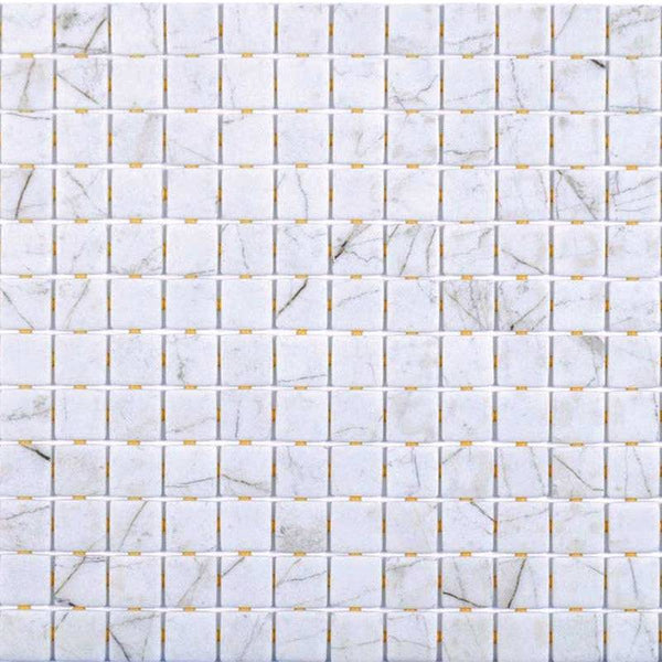 Zen Carrara Glass Mosaic Pool Tile - Stone and Tile Projects