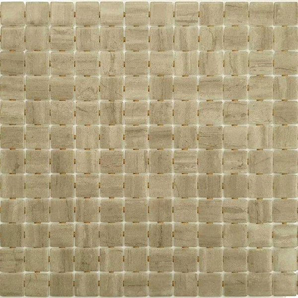 Zen Creamstone Glass Mosaic Pool Tile - Stone and Tile Projects
