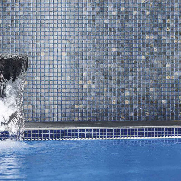 Zen Dolerite Glass Mosaic Pool Tile - Stone and Tile Projects