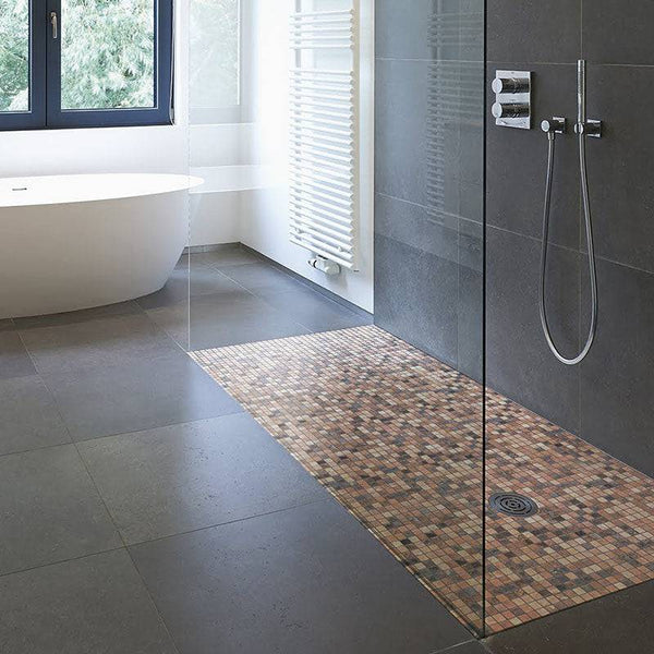 Zen Riverstone Glass Mosaic Pool Tile - Stone and Tile Projects