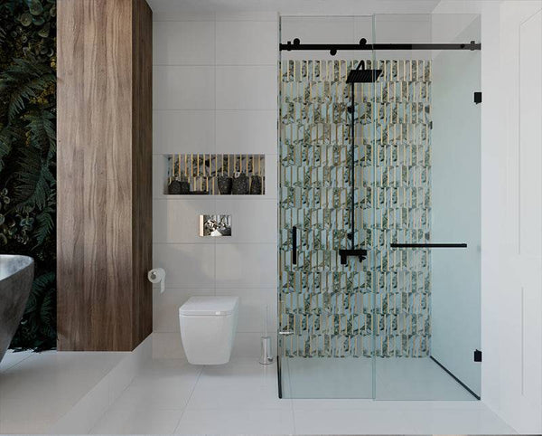 Arco Oro Calacatta Ice Jade Marble Mosaic - Stone and Tile Projects