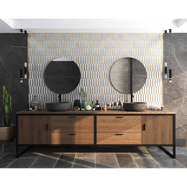 Arco Oro Carrara Bianco Marble Mosaic - Stone and Tile Projects