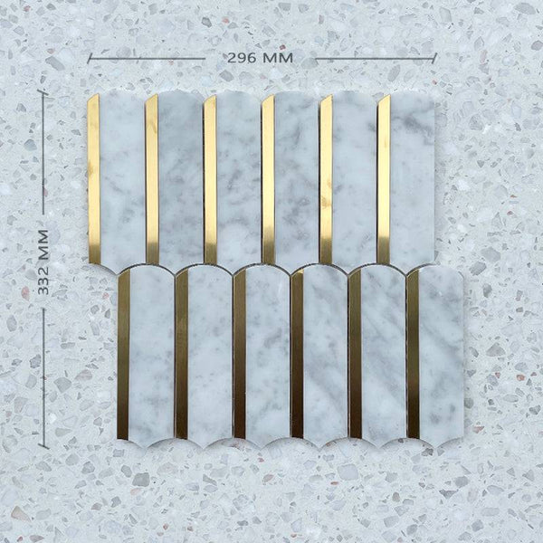 Arco Oro Carrara Bianco Marble Mosaic - Stone and Tile Projects