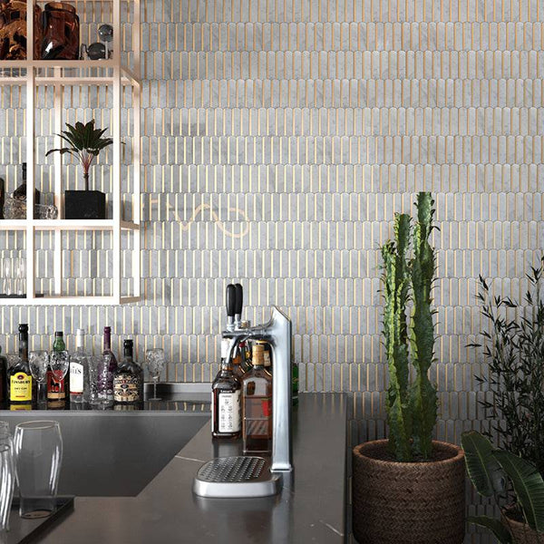 Arco Oro Carrara Bianco Marble Mosaic - Stone and Tile Projects