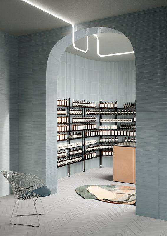 Bergano Verde Italian Subway Porcelain 370x60 - Stone and Tile Projects