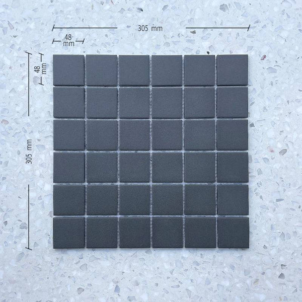 Cagliari Dark Grey Full Bodied Porcelain Mosaic - Stone and Tile Projects