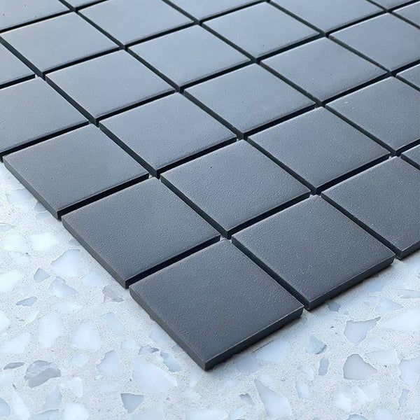 Cagliari Dark Grey Full Bodied Porcelain Mosaic - Stone and Tile Projects