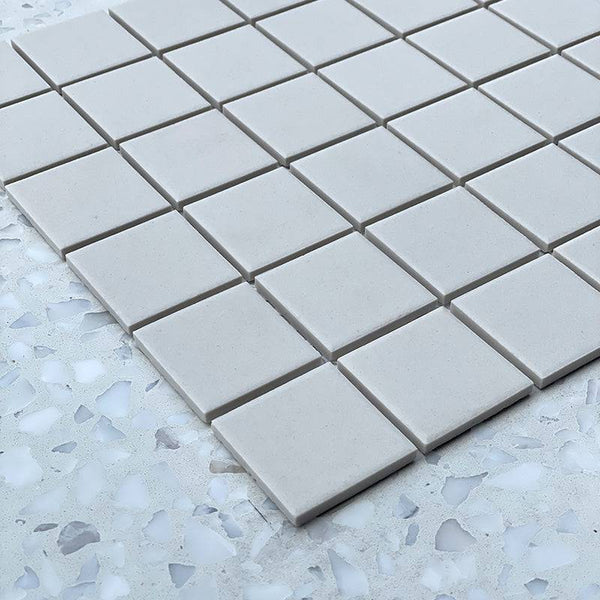 Cagliari Nude White Full Bodied Porcelain Mosaic - Stone and Tile Projects