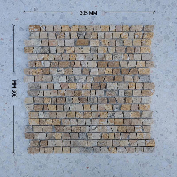 Cairo Mini Bricks Travatino Mosaic - Stone and Tile Projects