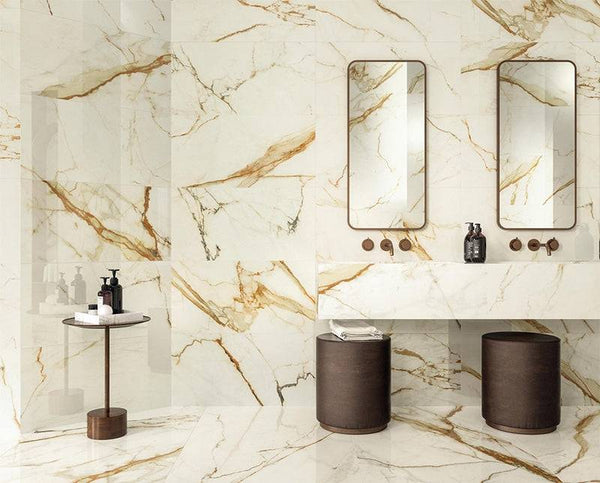 Calacatta Borghini Gold Italian Porcelain - Stone and Tile Projects