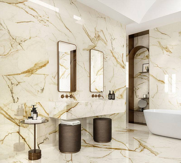 Calacatta Borghini Gold Italian Porcelain - Stone and Tile Projects