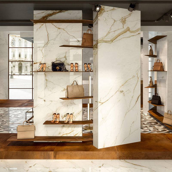 Calacatta Borghini Gold Italian Porcelain - Stone and Tile Projects