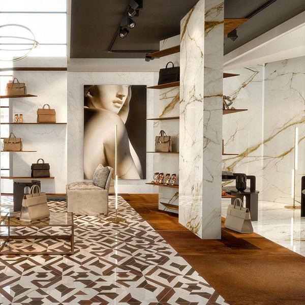 Calacatta Borghini Gold Italian Porcelain - Stone and Tile Projects