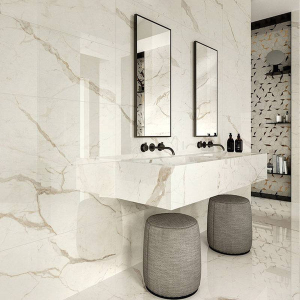 Calacatta Delicato Italian Porcelain - Stone and Tile Projects