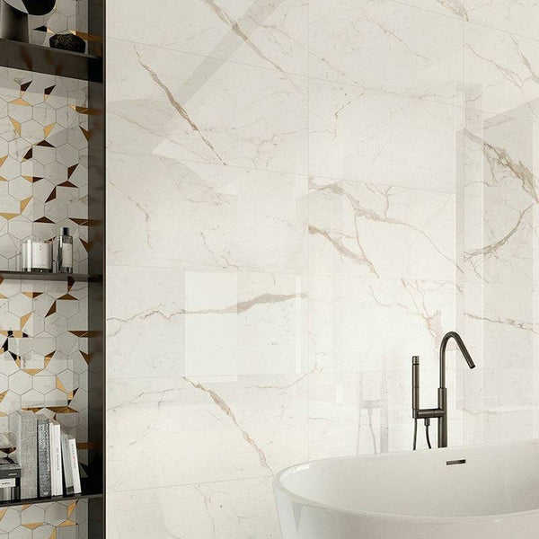 Calacatta Delicato Italian Porcelain - Stone and Tile Projects