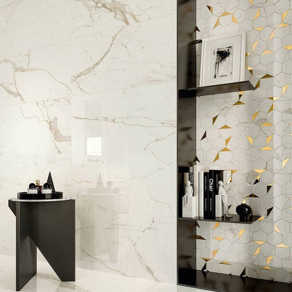 Calacatta Delicato Italian Porcelain - Stone and Tile Projects