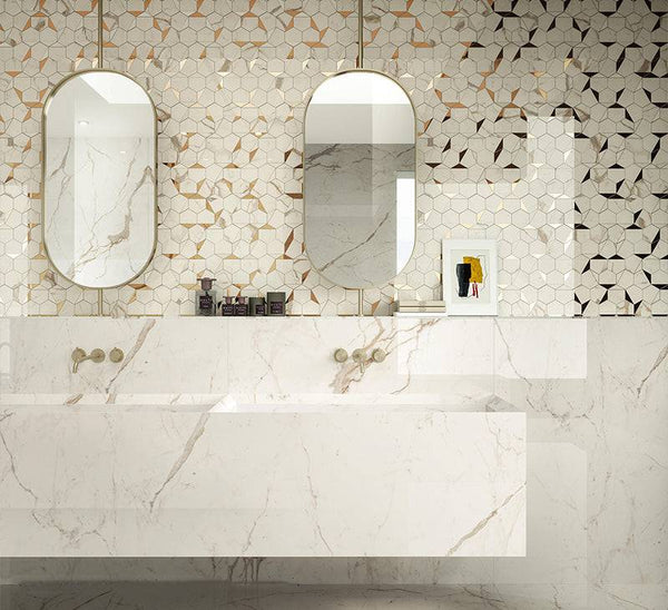 Calacatta Delicato Italian Porcelain - Stone and Tile Projects