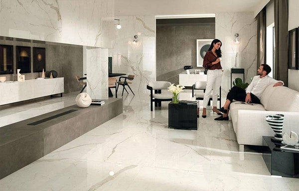 Calacatta Delicato Italian Porcelain - Stone and Tile Projects