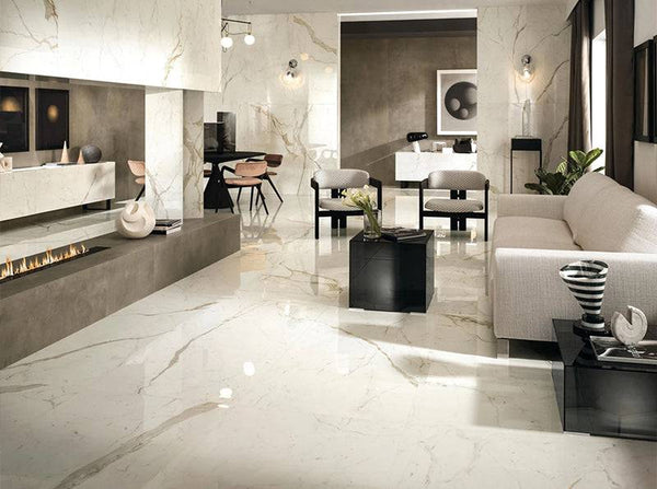 Calacatta Delicato Italian Porcelain - Stone and Tile Projects