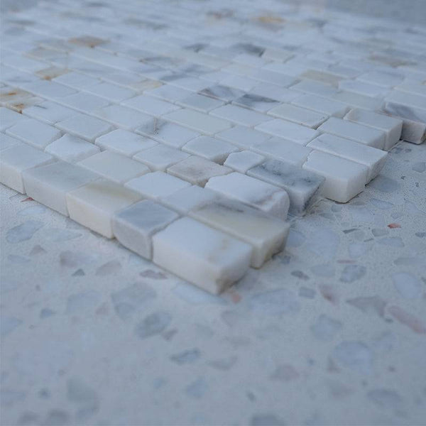Calacatta Gold Mini Bricks Marble Mosaic - Stone and Tile Projects