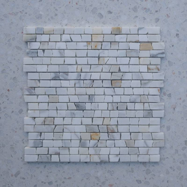Calacatta Gold Mini Bricks Marble Mosaic - Stone and Tile Projects